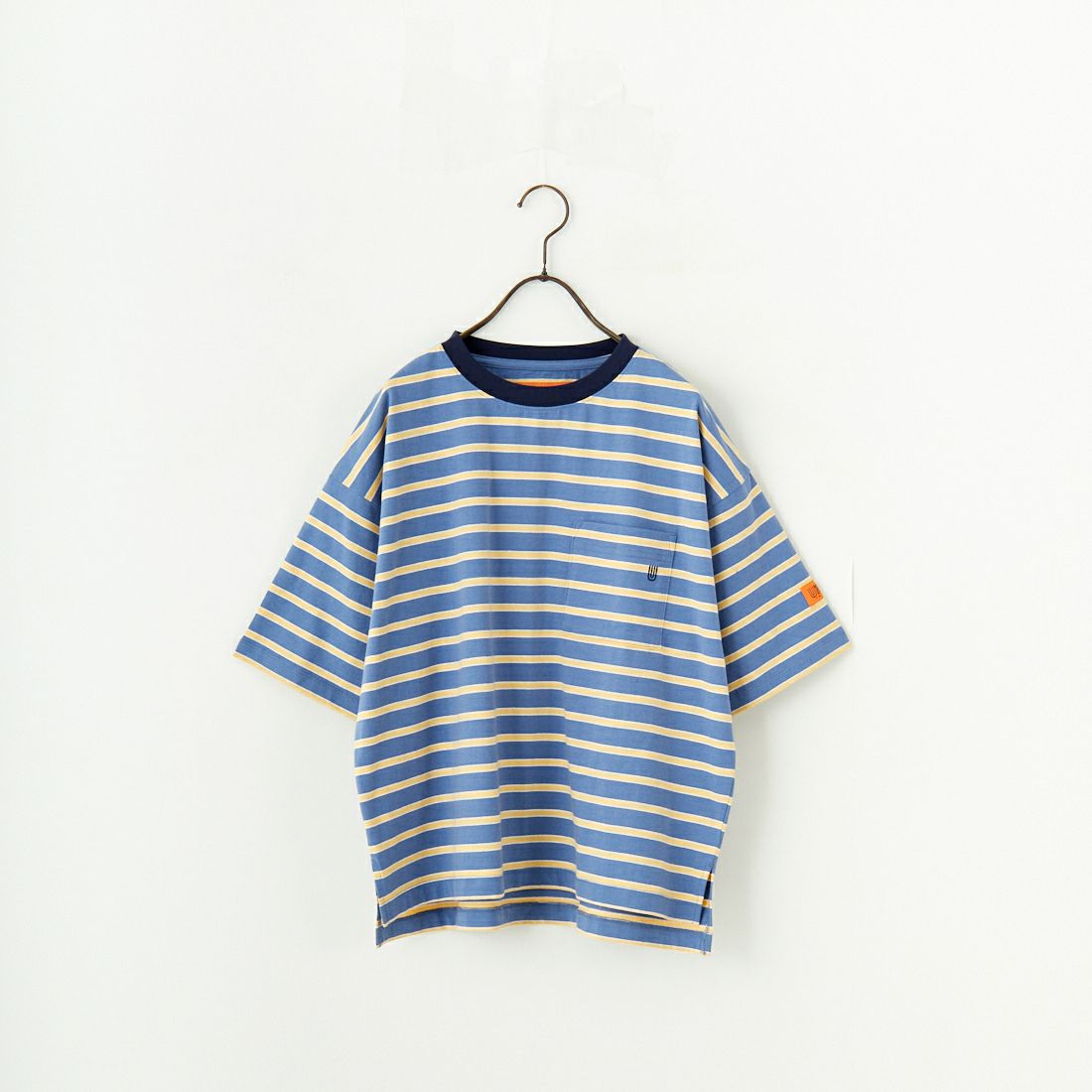 UNIVERSAL OVERALL [ユニバーサルオーバーオール] 別注 ワイドシルエット ポケットTシャツ [U2512815IN-JF] BLU BORDER