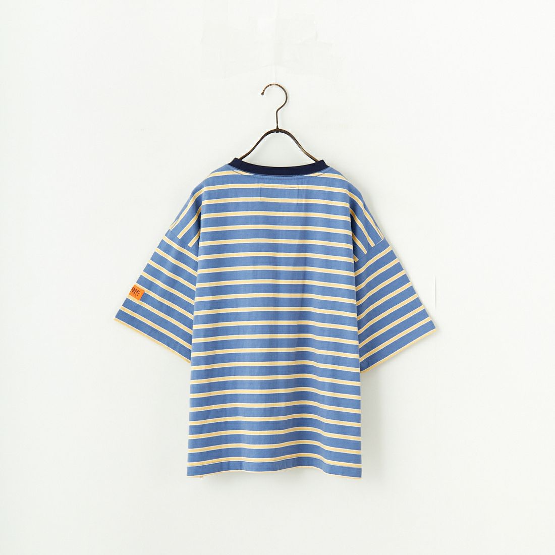 UNIVERSAL OVERALL [ユニバーサルオーバーオール] 別注 ワイドシルエット ポケットTシャツ [U2512815IN-JF] BLU BORDER