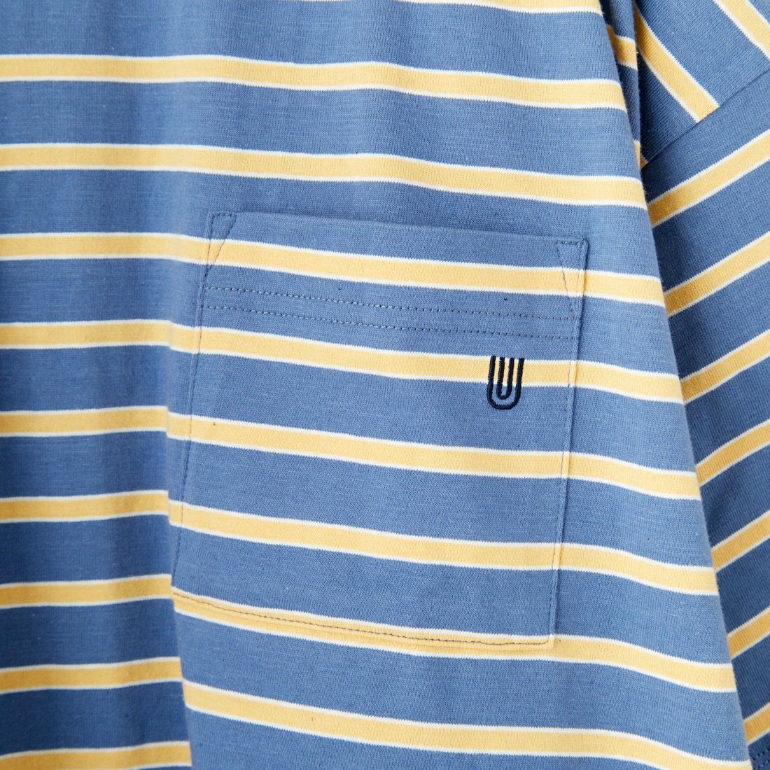 UNIVERSAL OVERALL [ユニバーサルオーバーオール] 別注 ワイドシルエット ポケットTシャツ [U2512815IN-JF] BLU BORDER