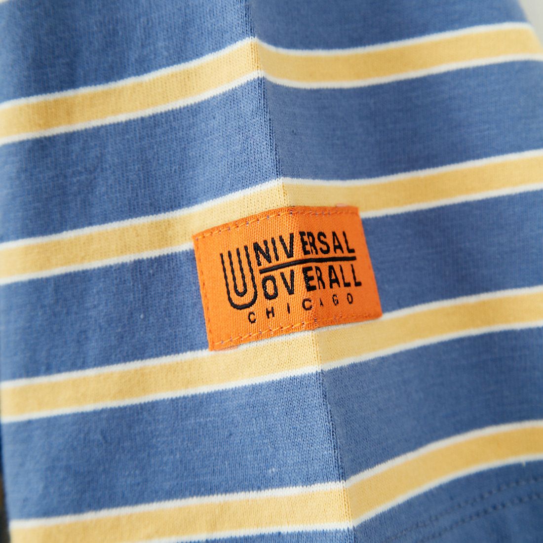 UNIVERSAL OVERALL [ユニバーサルオーバーオール] 別注 ワイドシルエット ポケットTシャツ [U2512815IN-JF] BLU BORDER