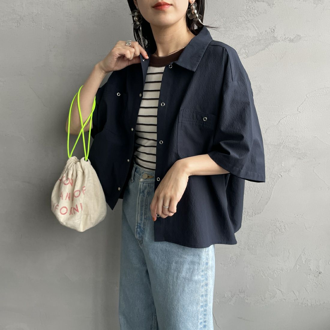 NAVY&&モデル身長：160cm 着用サイズ：F&&
