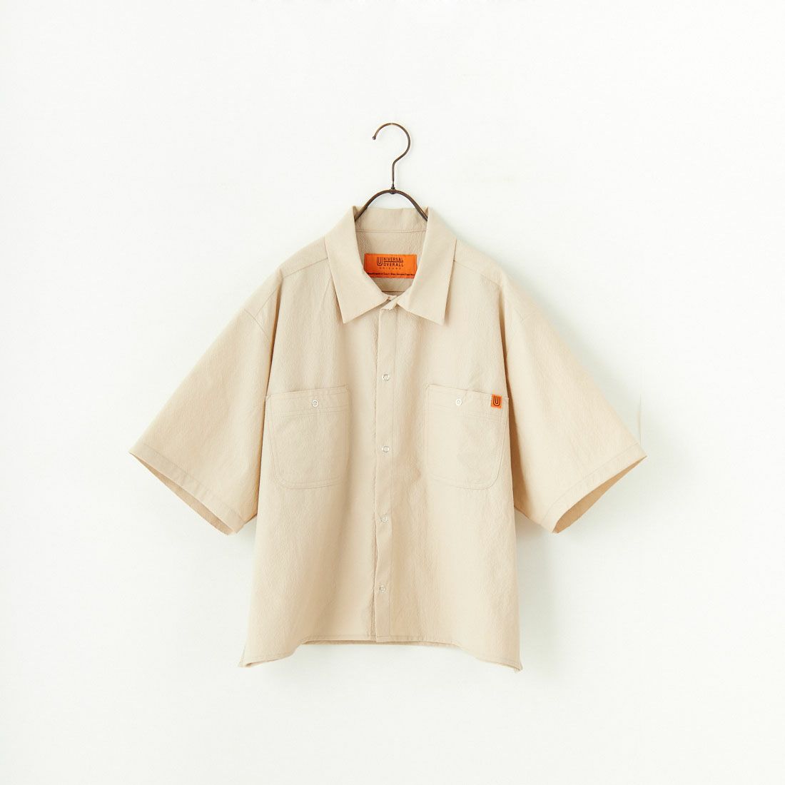 UNIVERSAL OVERALL [ユニバーサルオーバーオール] 別注 ビッグポケットショートスリーブワイドシャツ [U2523157IN-JF] BEIGE