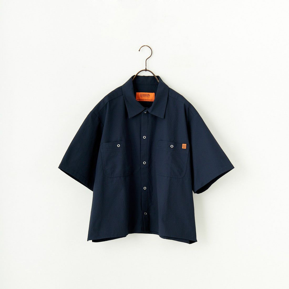 UNIVERSAL OVERALL [ユニバーサルオーバーオール] 別注 ビッグポケットショートスリーブワイドシャツ [U2523157IN-JF] NAVY