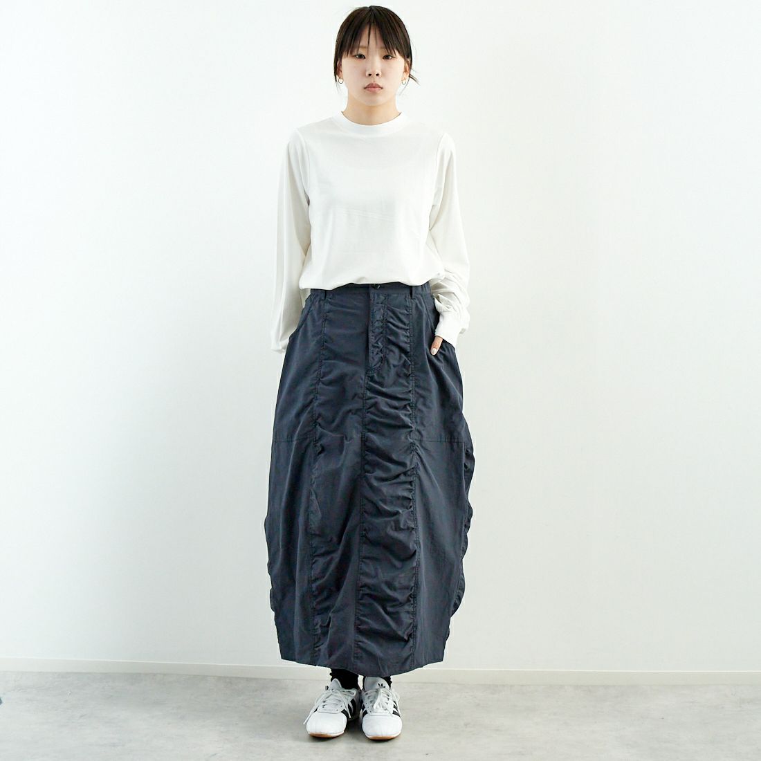 STELLA CIFFON [ステラシフォン] カーゴタッサーバルーンスカート [ST1-25204] 82 CHARCOA &&モデル身長：167cm 着用サイズ：36&&