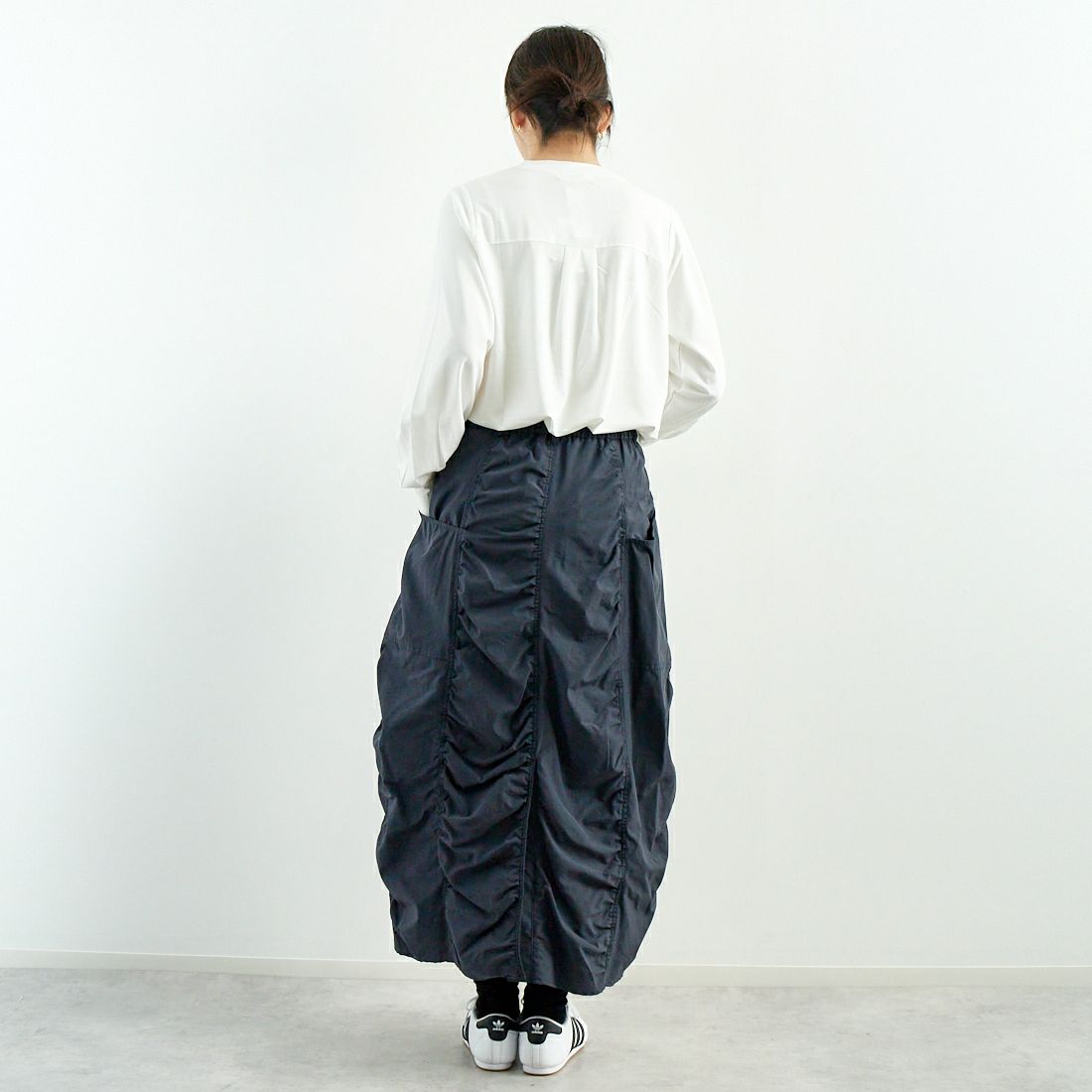 STELLA CIFFON [ステラシフォン] カーゴタッサーバルーンスカート [ST1-25204] 82 CHARCOA &&モデル身長：167cm 着用サイズ：36&&