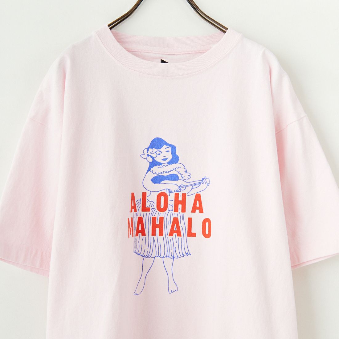 FUNG [ファング] ALOHA MAHALO カットオフプリントTシャツ [ALOHA-MAHALO] PINK