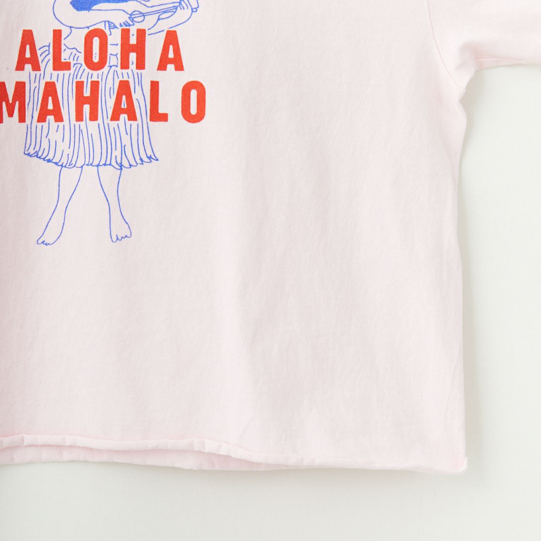 FUNG [ファング] ALOHA MAHALO カットオフプリントTシャツ [ALOHA-MAHALO] PINK