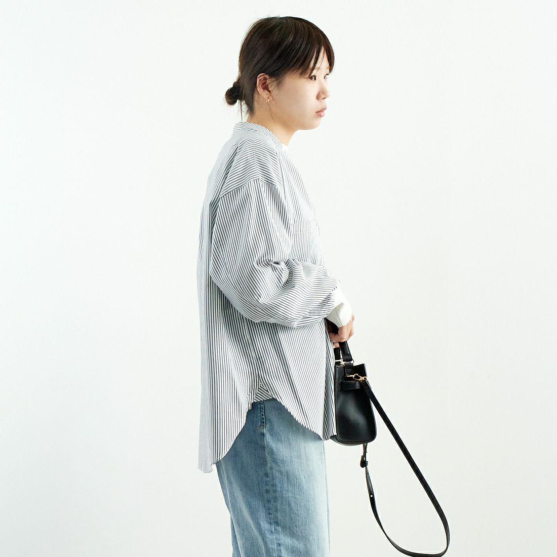 Munich [ミューニック] リブカフシャツ [MN251T27] 239 NVY.S &&モデル身長：167cm 着用サイズ：ONE SIZE&&