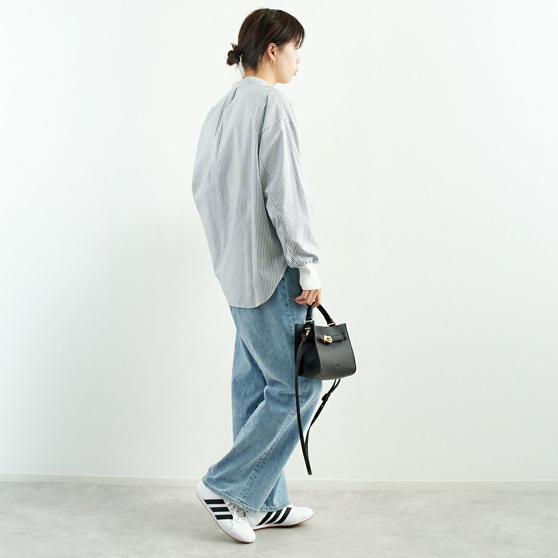 Munich [ミューニック] リブカフシャツ [MN251T27] 239 NVY.S &&モデル身長：167cm 着用サイズ：ONE SIZE&&