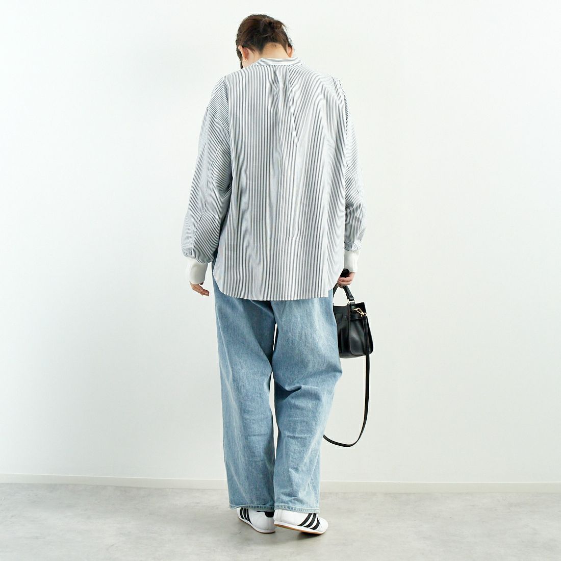 Munich [ミューニック] リブカフシャツ [MN251T27] 239 NVY.S &&モデル身長：167cm 着用サイズ：ONE SIZE&&