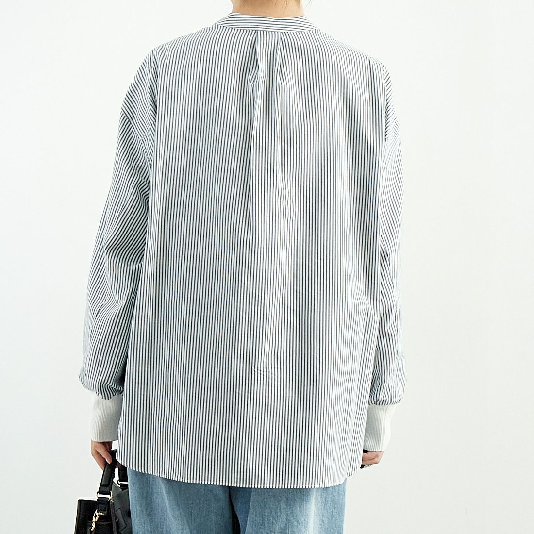 Munich [ミューニック] リブカフシャツ [MN251T27] 239 NVY.S &&モデル身長：167cm 着用サイズ：ONE SIZE&&