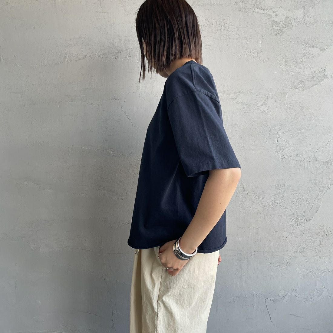 FUNG [ファング] MAYBE カットオフプリントTシャツ [MAYBE]  FUNG [ファング] MAYBE カットオフプリントTシャツ [MAYBE]  FUNG [ファング] MAYBE カットオフプリントTシャツ [MAYBE] FUNG [ファング] MAYBE カットオフプリントTシャツ [MAYBE]  &&モデル身長：159cm 着用サイズ：M&&v