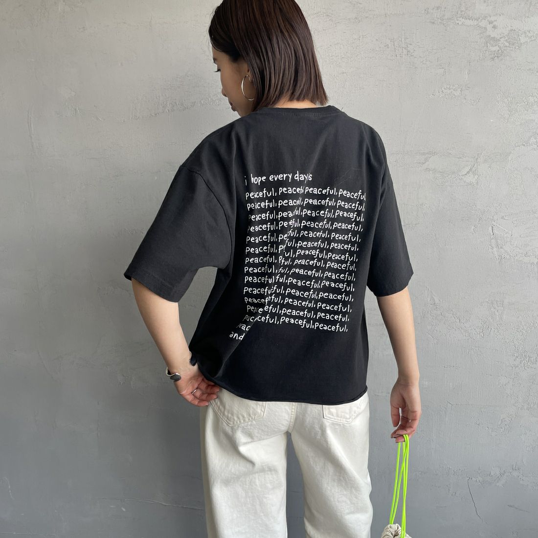 BK/WHITE&&モデル身長：159cm 着用サイズ：M&&