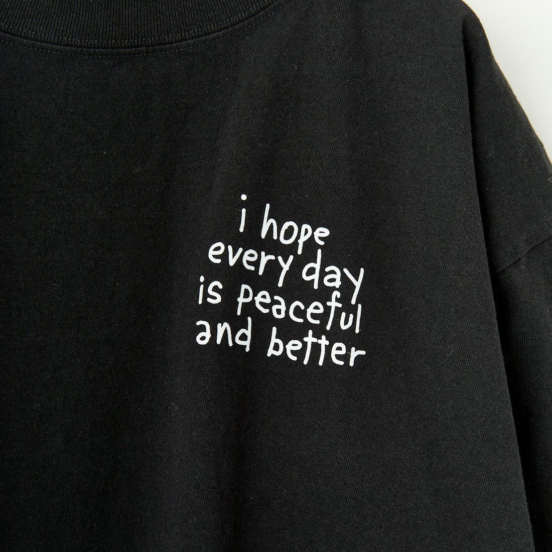 FUNG [ファング] PEACEFUL FB カットオフプリントTシャツ [PEACEFUL-FB] BK/WHITE