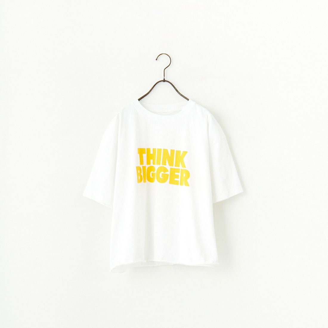 FUNG [ファング] THINK BIGGER カットオフプリントTシャツ [THINK-BIGGER] WH/YELLOW
