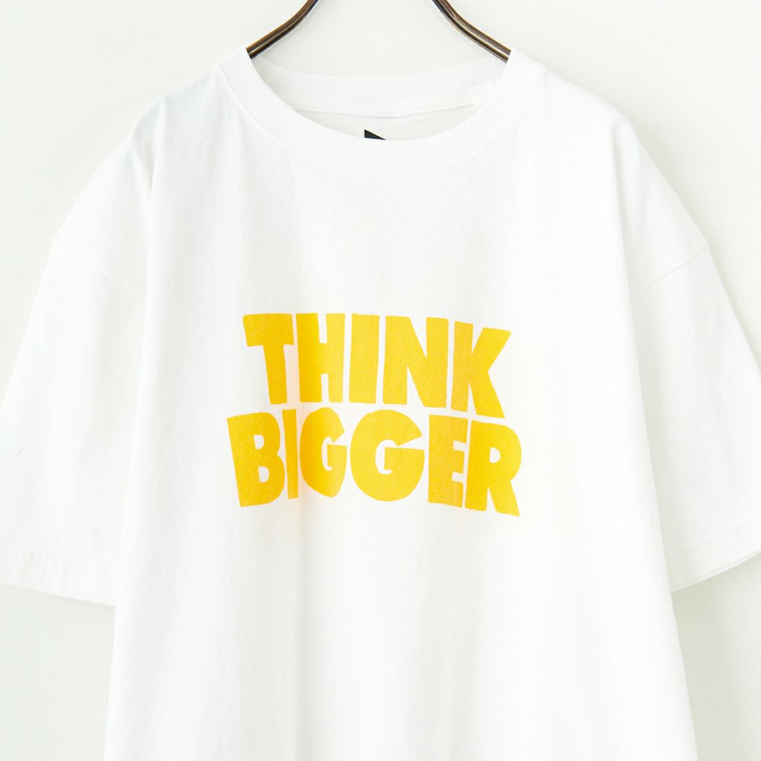 FUNG [ファング] THINK BIGGER カットオフプリントTシャツ [THINK-BIGGER] WH/YELLOW