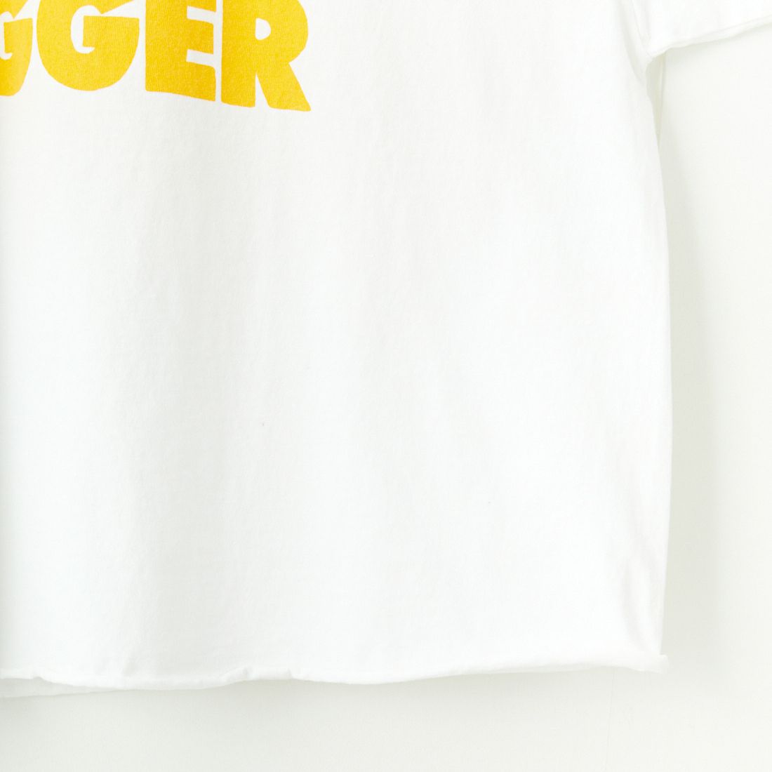 FUNG [ファング] THINK BIGGER カットオフプリントTシャツ [THINK-BIGGER] WH/YELLOW