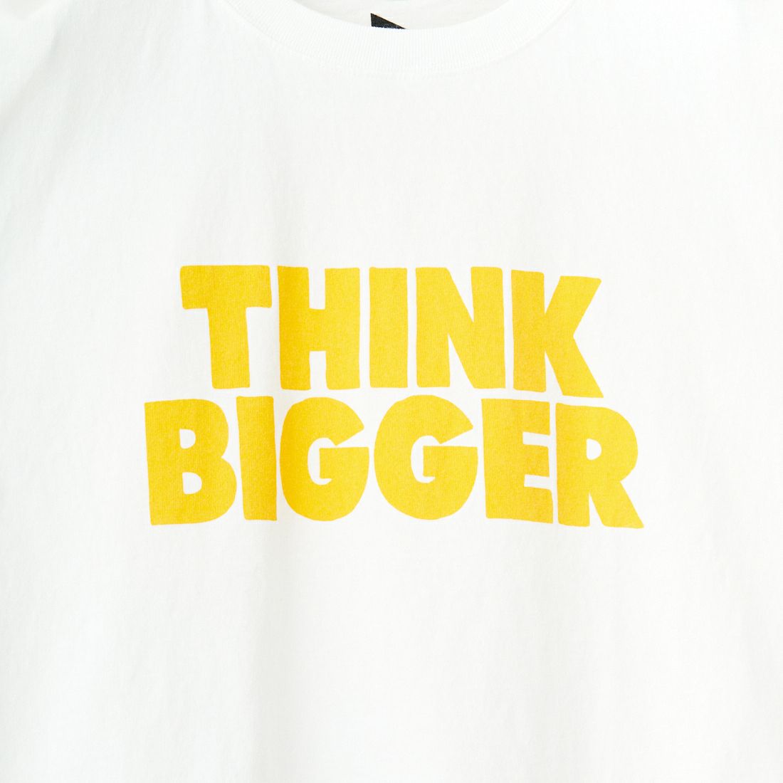 FUNG [ファング] THINK BIGGER カットオフプリントTシャツ [THINK-BIGGER] WH/YELLOW