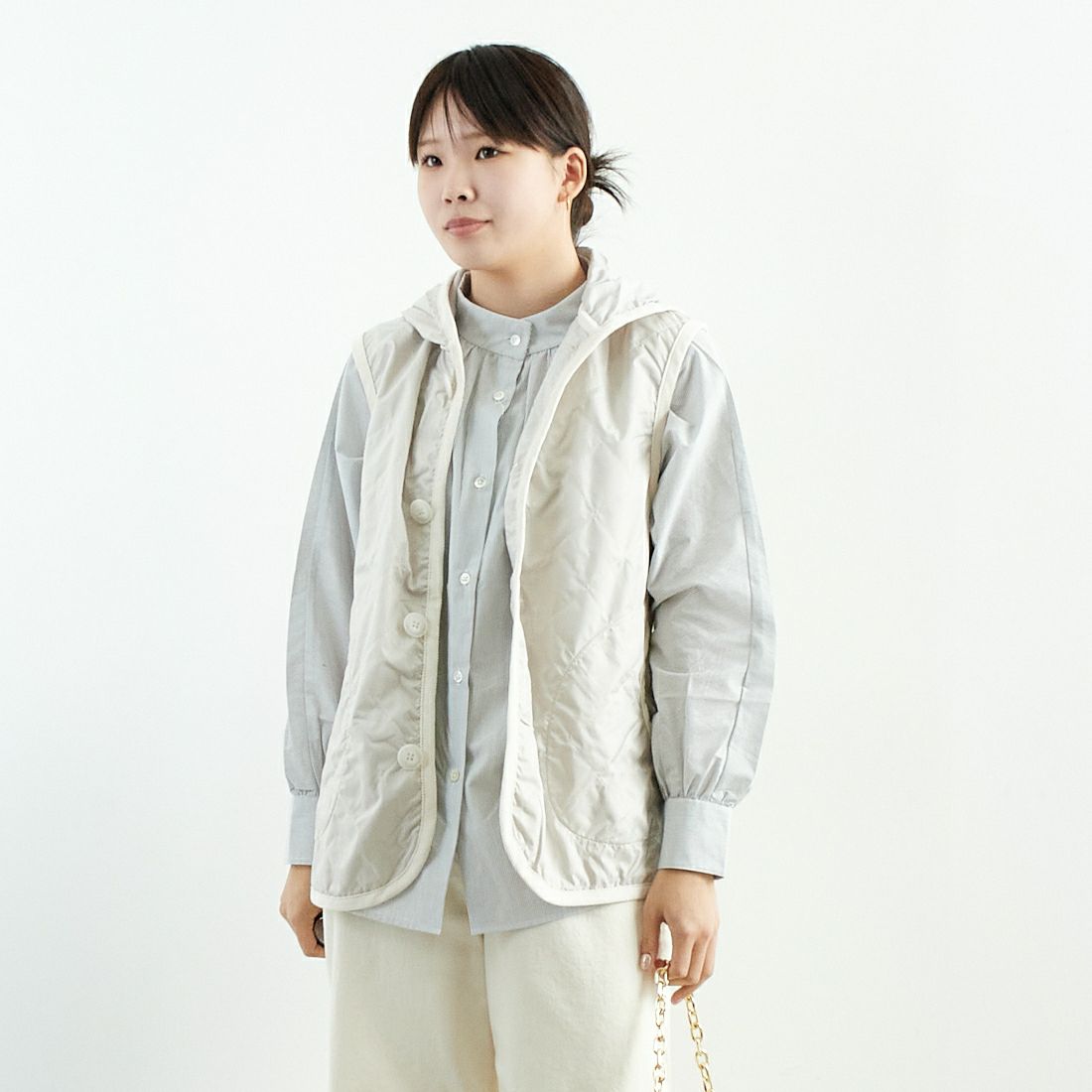 LAVENHAM [ラベンハム] ウィメンズ アンワディッド バートン [LV7133] P86 MOONBE &&モデル身長：167cm 着用サイズ：10&&