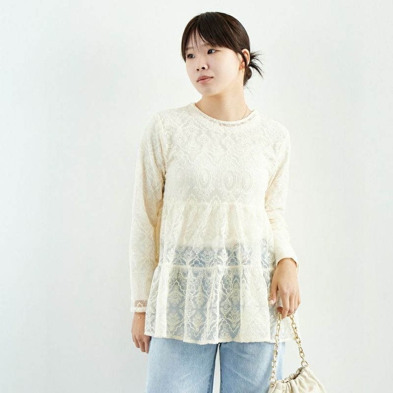 TORRAZZO DONNA [トラッゾドンナ] レースティアードブラウス