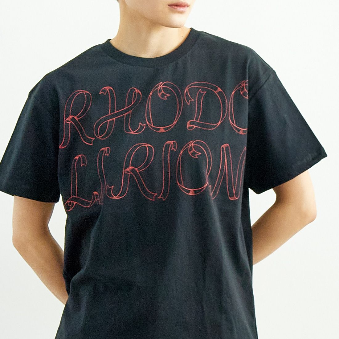 RhodolirioN [ロドリリオン] リボンプリントTシャツ [QT1079] C BLACK