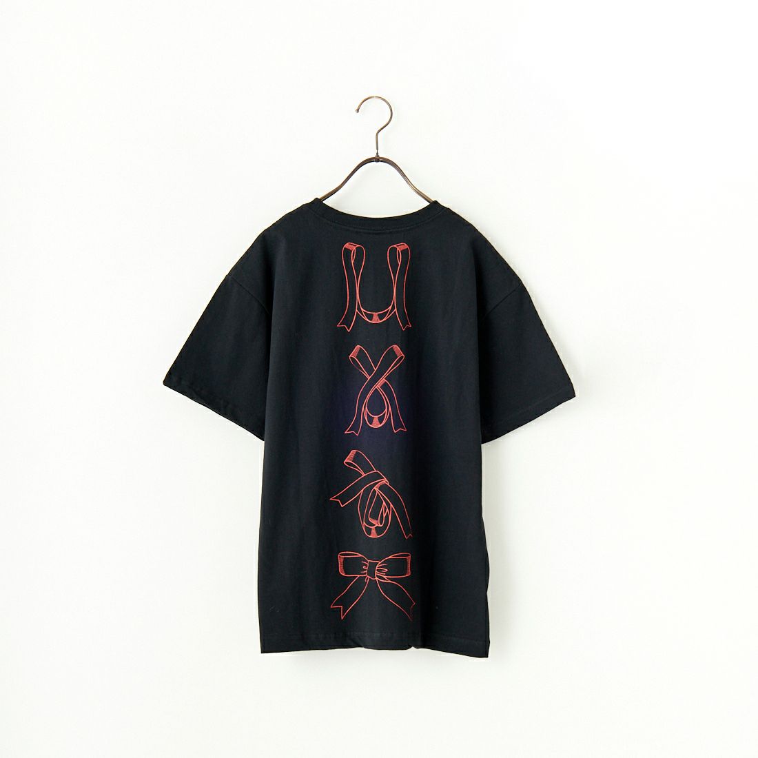 RhodolirioN [ロドリリオン] リボンプリントTシャツ [QT1079] C BLACK
