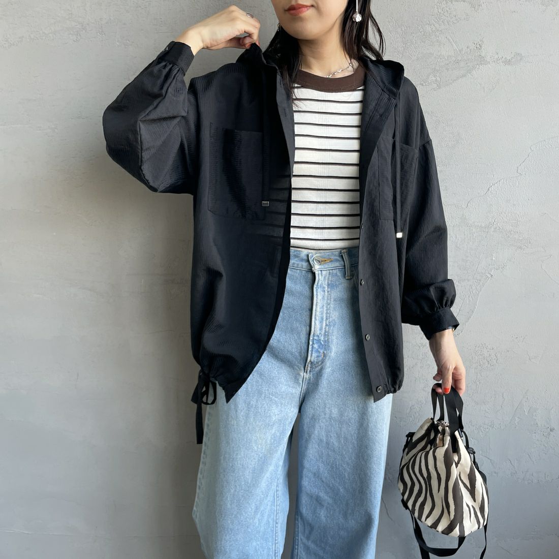 09 BLACK&&モデル身長：160cm 着用サイズ：F&&