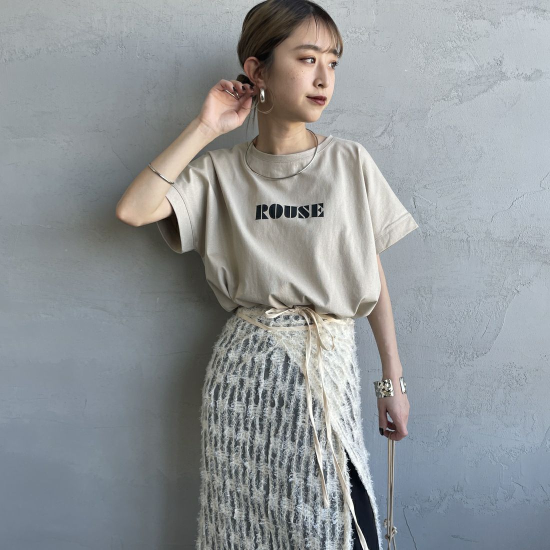 22 BEIGE&&モデル身長：150cm 着用サイズ：F&&