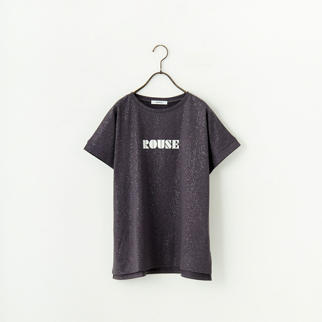 nenom [ネノム] グリッター ロゴTシャツ [NE25112015] 08 CHARCOA