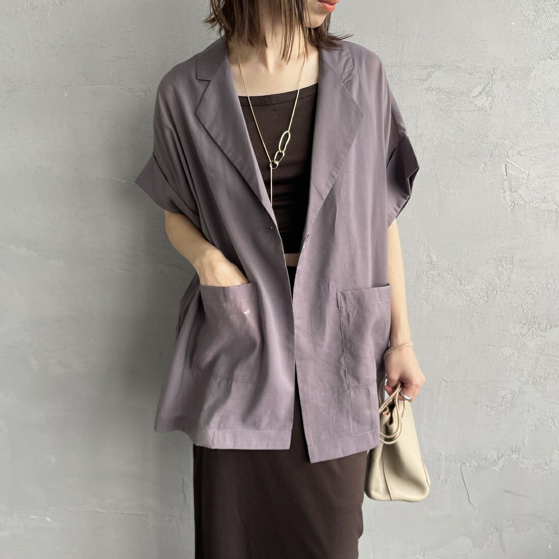 07 GRAY&&モデル身長：158cm 着用サイズ：F&&