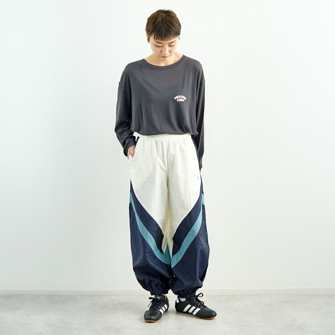 RhodolirioN [ロドリリオン] バルーンパンツ [QT1045] A WHITE &&モデル身長：160cm 着用サイズ：0&&