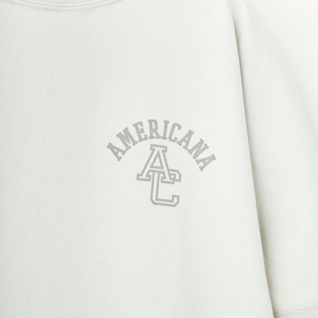 Americana × JEANS FACTORY [アメリカーナ × ジーンズファクトリー] 別注 ラウンドヘム バックプリントTシャツ [ASO-M-790-1-JF] LT.GREIGE