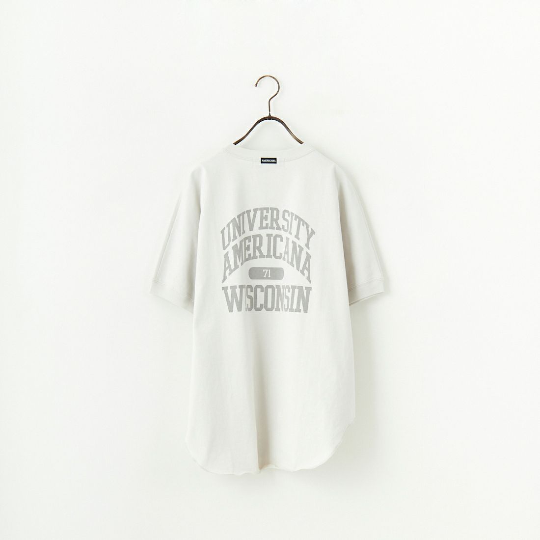 Americana × JEANS FACTORY [アメリカーナ × ジーンズファクトリー] 別注 ラウンドヘム バックプリントTシャツ [ASO-M-790-1-JF] LT.GREIGE