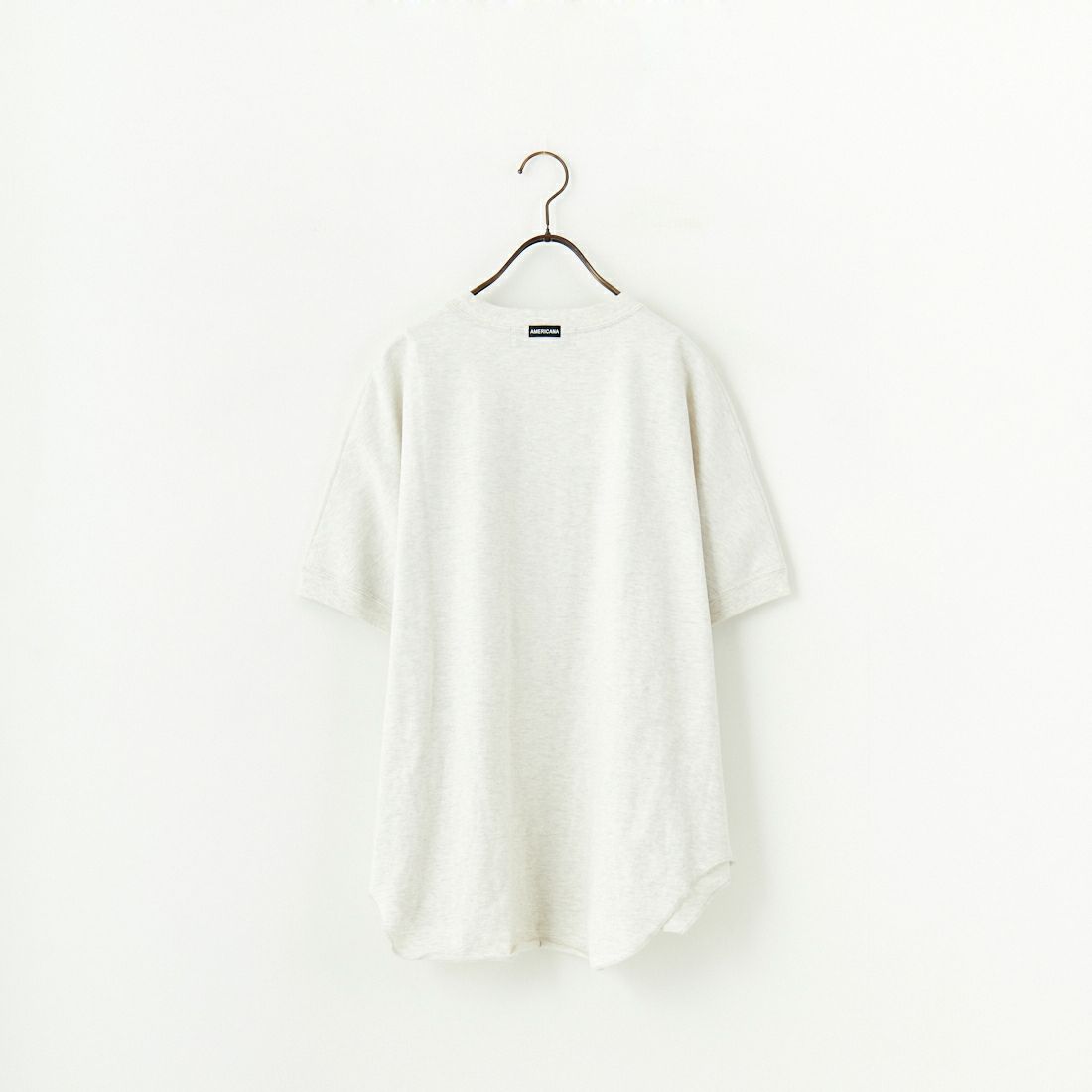 Americana × JEANS FACTORY [アメリカーナ × ジーンズファクトリー] 別注 ラウンドヘム カレッジプリントTシャツ [ASO-M-790-2-JF] OATMEAL