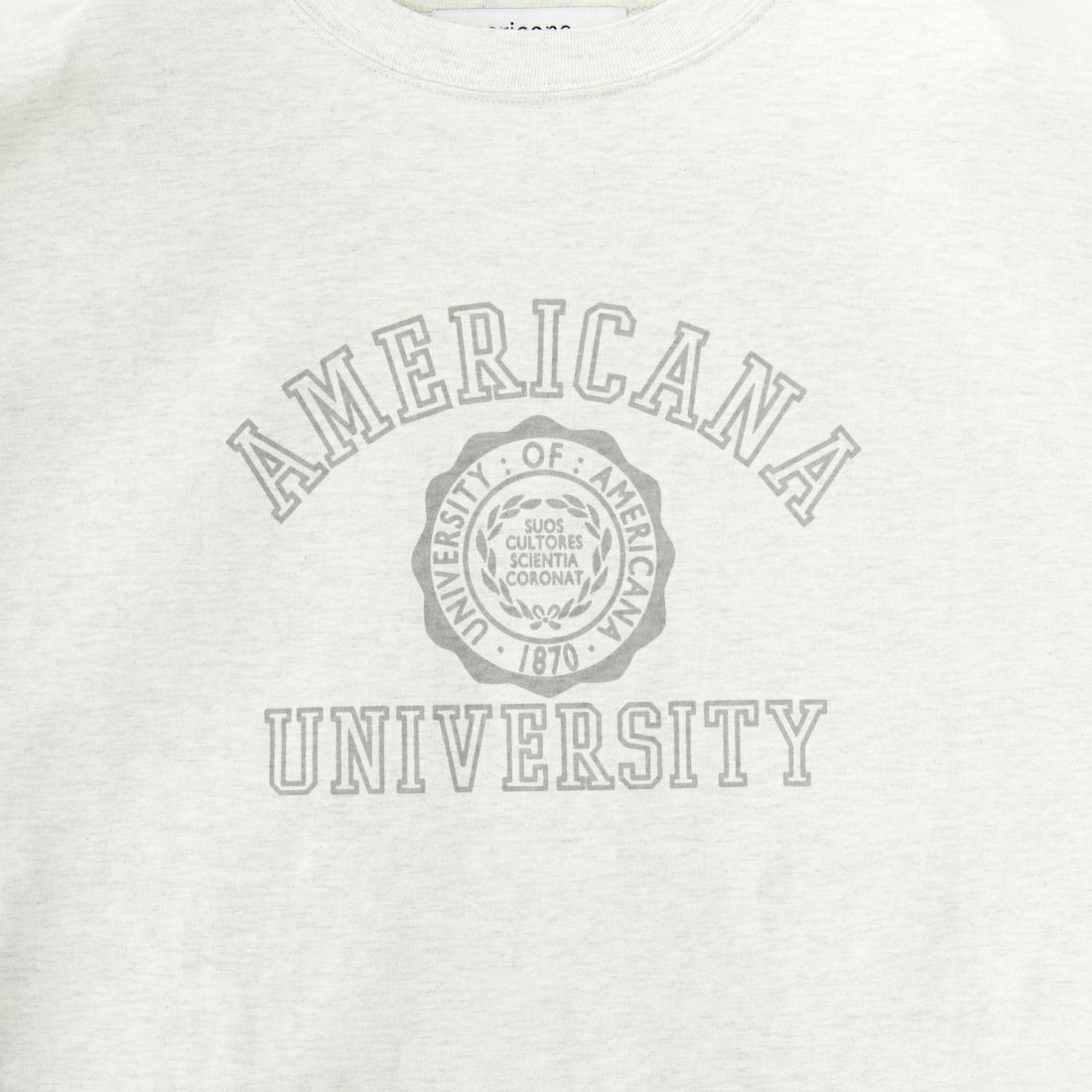 Americana × JEANS FACTORY [アメリカーナ × ジーンズファクトリー] 別注 ラウンドヘム カレッジプリントTシャツ [ASO-M-790-2-JF] OATMEALAmericana × JEANS FACTORY [アメリカーナ × ジーンズファクトリー] 別注 ラウンドヘム カレッジプリントTシャツ [ASO-M-790-2-JF] OATMEAL