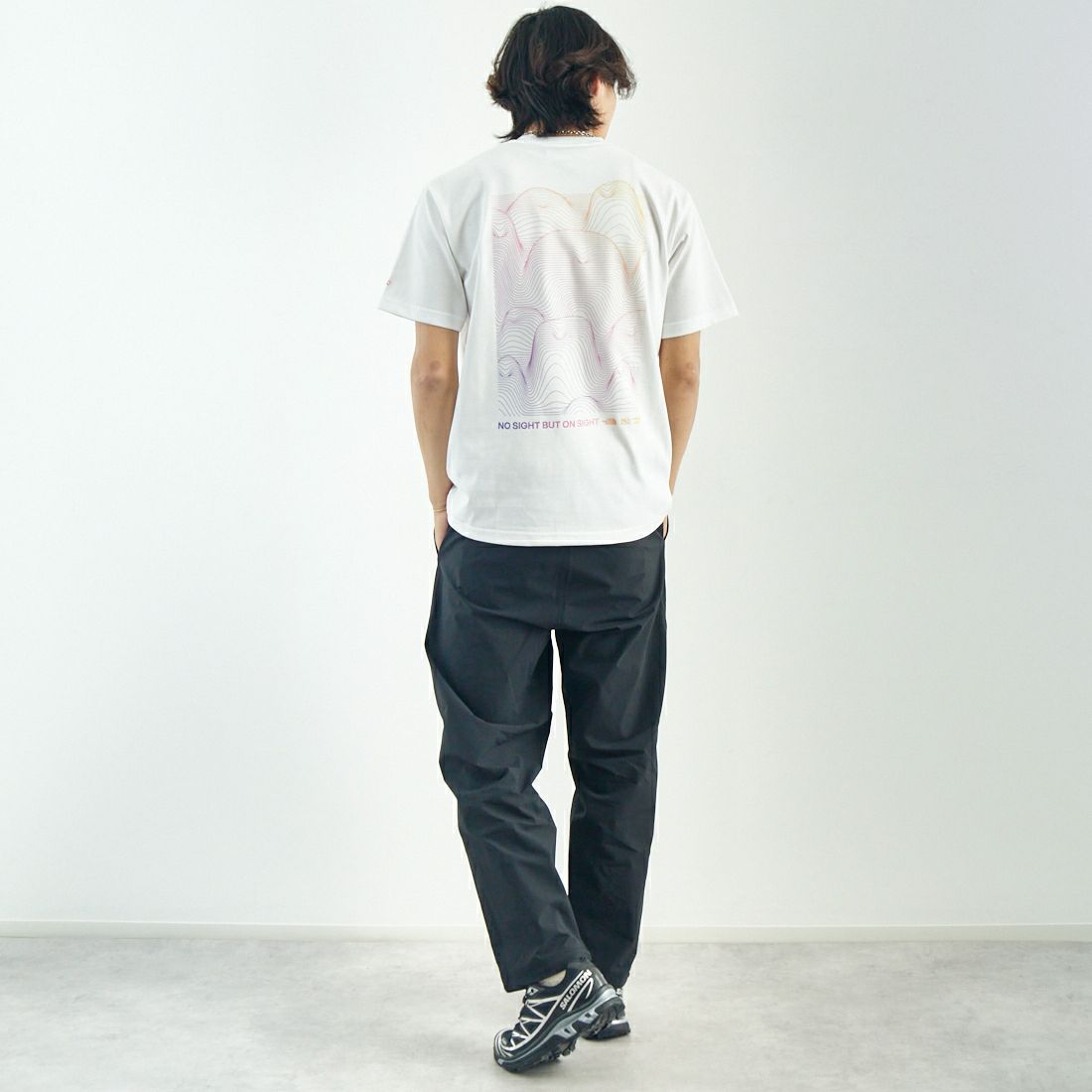THE NORTH FACE [ザ ノースフェイス] ショートスリーブ TNFモンキーマジックTシャツ [NT32538] W &&モデル身長：179cm 着用サイズ：M&&