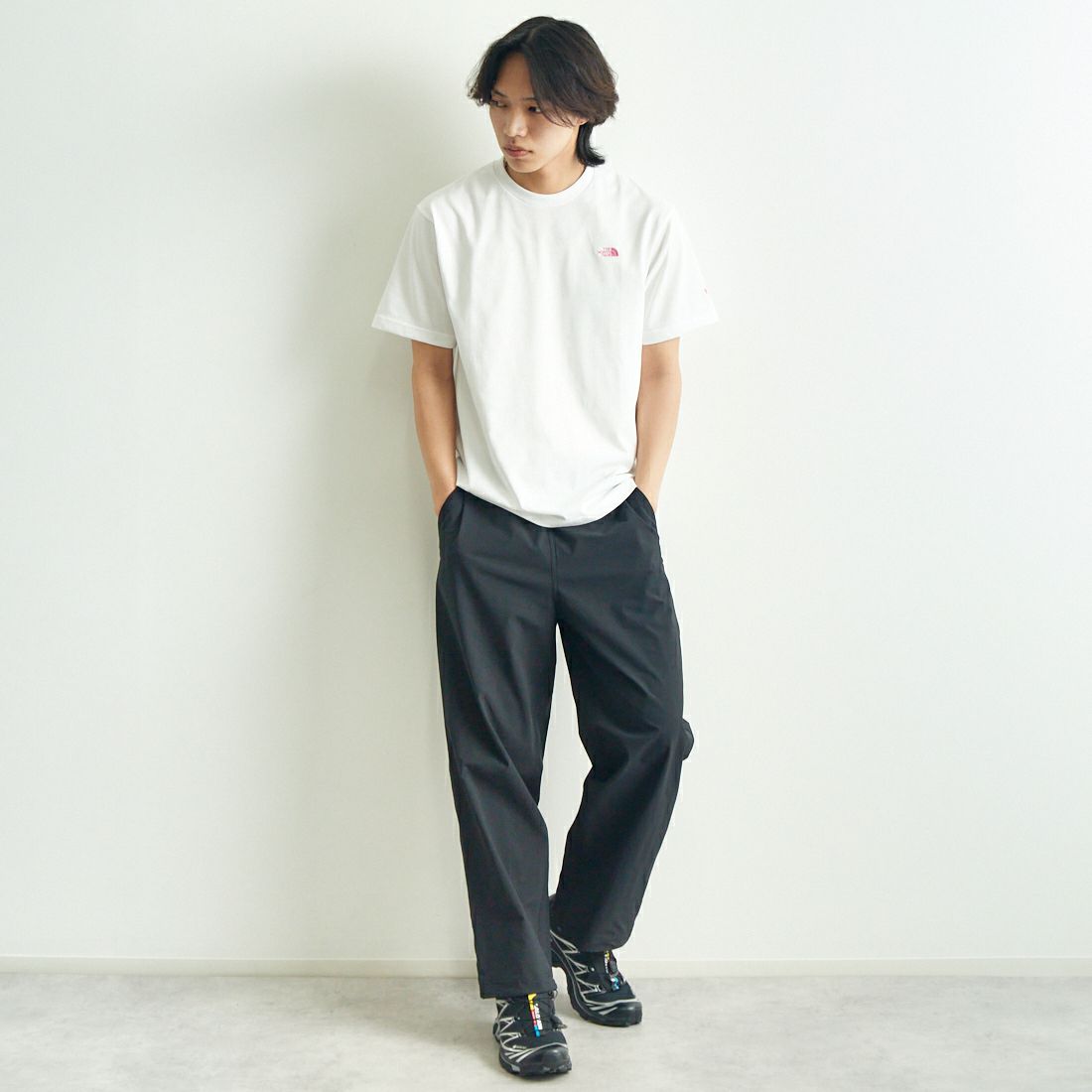 THE NORTH FACE [ザ ノースフェイス] ショートスリーブ TNFモンキーマジックTシャツ [NT32538] W &&モデル身長：179cm 着用サイズ：M&&