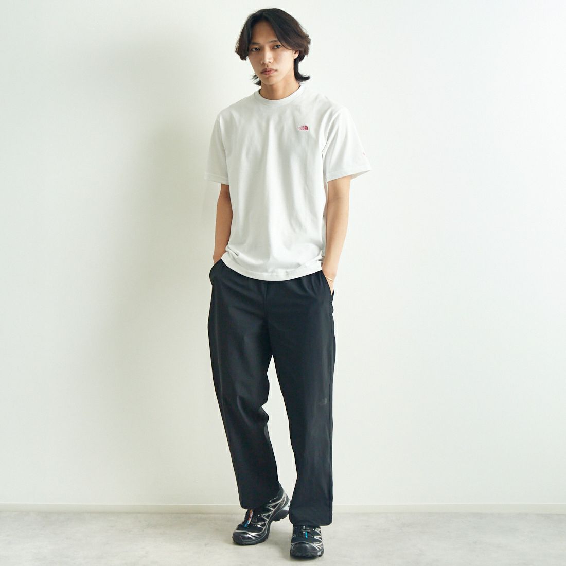 THE NORTH FACE [ザ ノースフェイス] ショートスリーブ TNFモンキーマジックTシャツ [NT32538] W &&モデル身長：179cm 着用サイズ：M&&