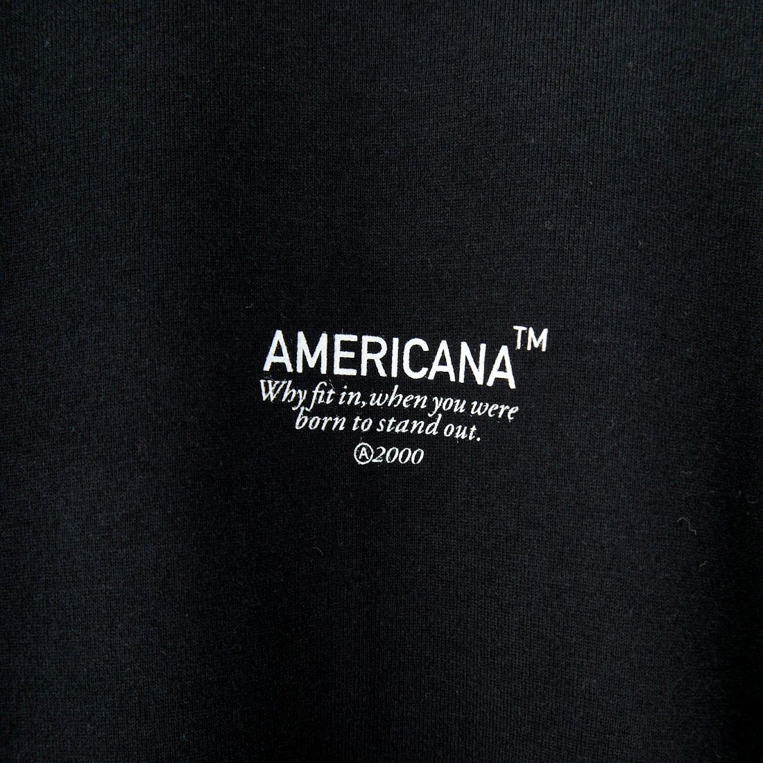 Americana × JEANS FACTORY [アメリカーナ × ジーンズファクトリー] 別注 ラウンドヘム バックプリントTシャツ [ASO-M-790-3-JF] BLACK