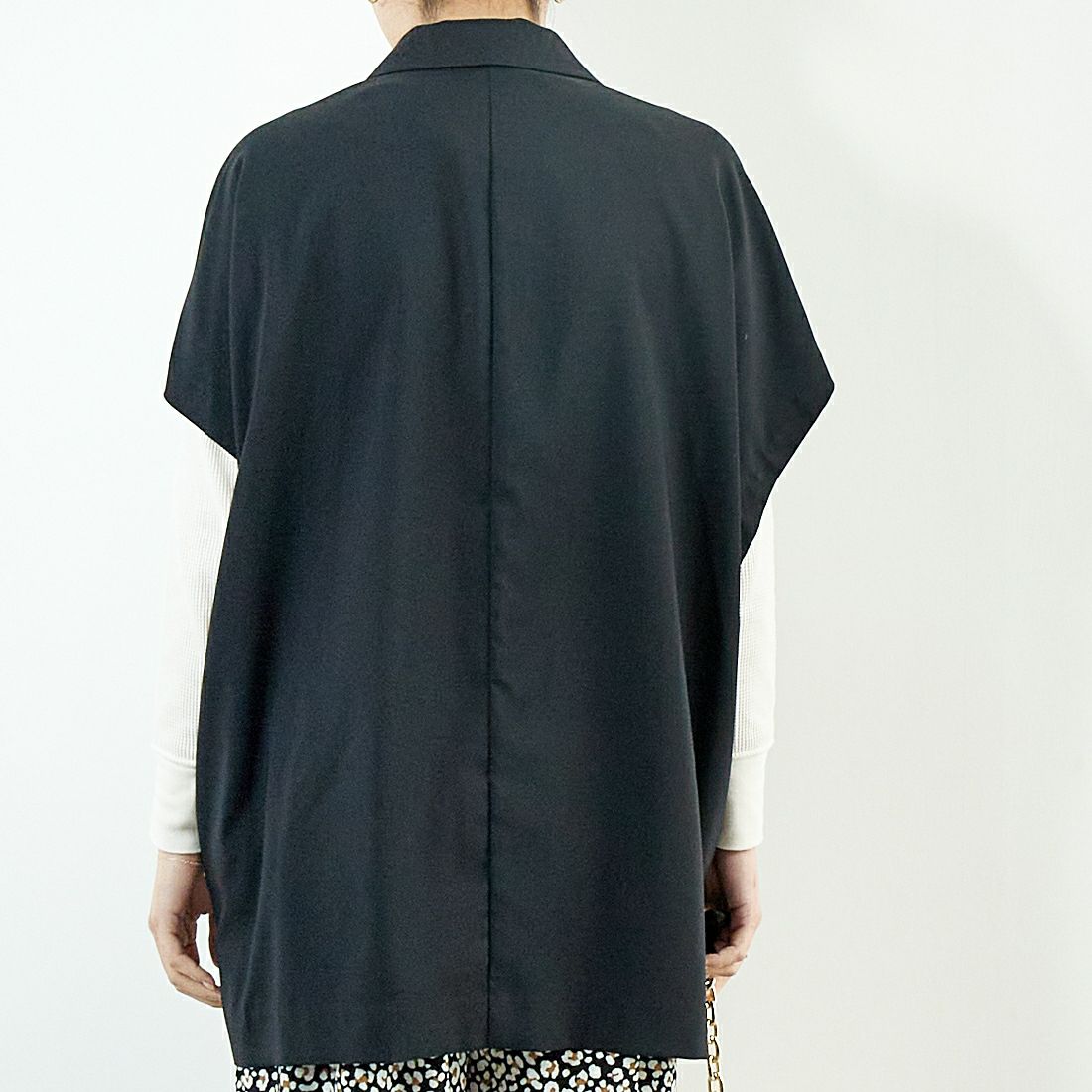 Jeans Factory Clothes [ジーンズファクトリークローズ] テーラードベスト [51085051] ﾁｬｺｰﾙ &&モデル身長：167cm 着用サイズ：F&&
