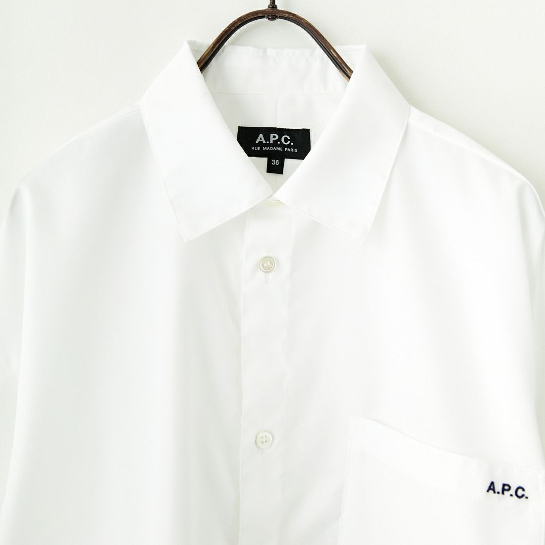 A.P.C. [アー・ペー・セー] ショートストレートシャツ [CHEMISE-SARAH] 90 BLANC