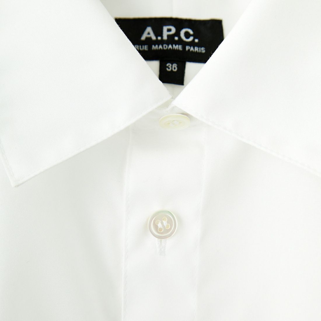 A.P.C. [アー・ペー・セー] ショートストレートシャツ [CHEMISE-SARAH] 90 BLANC