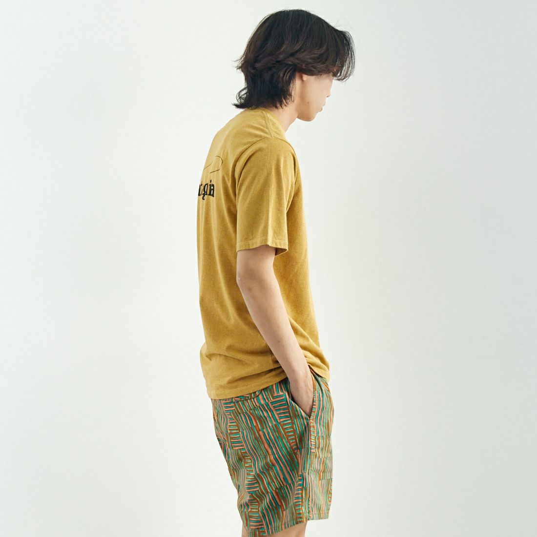 patagonia [パタゴニア] メンズ キャスティングロゴ レスポンシビリTシャツ [37811] PFGD &&モデル身長：179cm 着用サイズ：M&&