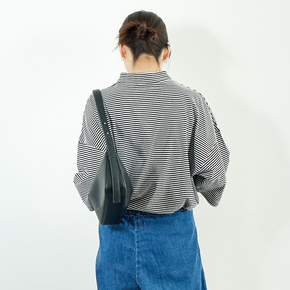 ESTROISLOSE [エストゥロワルーズ] プレミアム天竺 7分袖ボーダーTシャツ [EC23116-B] 9L BORDER &&モデル身長：167cm 着用サイズ：F&&