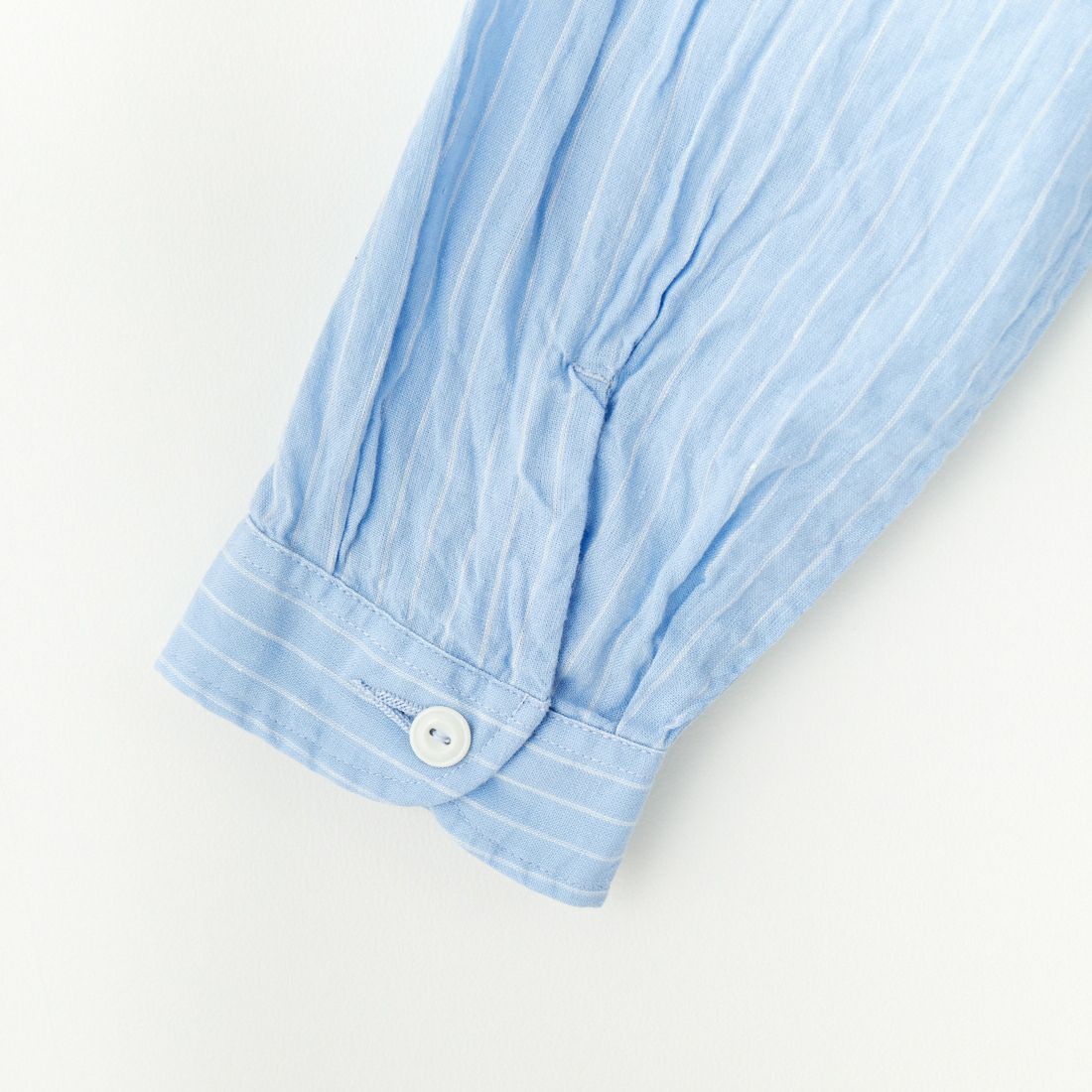 DANTON [ダントン] ストライプバンドカラーシャツ [DT-B0279LCT] BLU/WHT ST