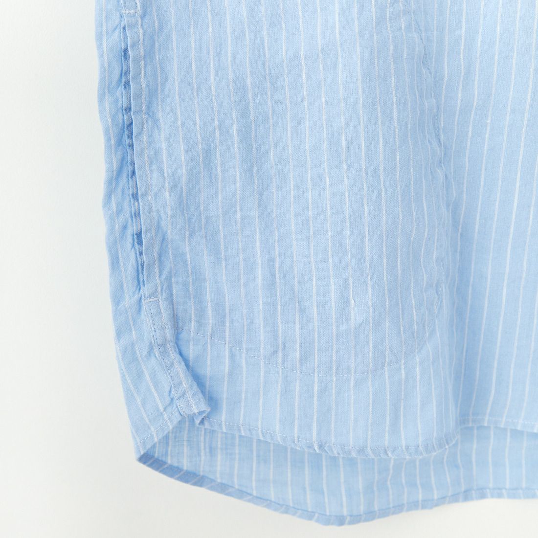DANTON [ダントン] ストライプバンドカラーシャツ [DT-B0279LCT] BLU/WHT ST