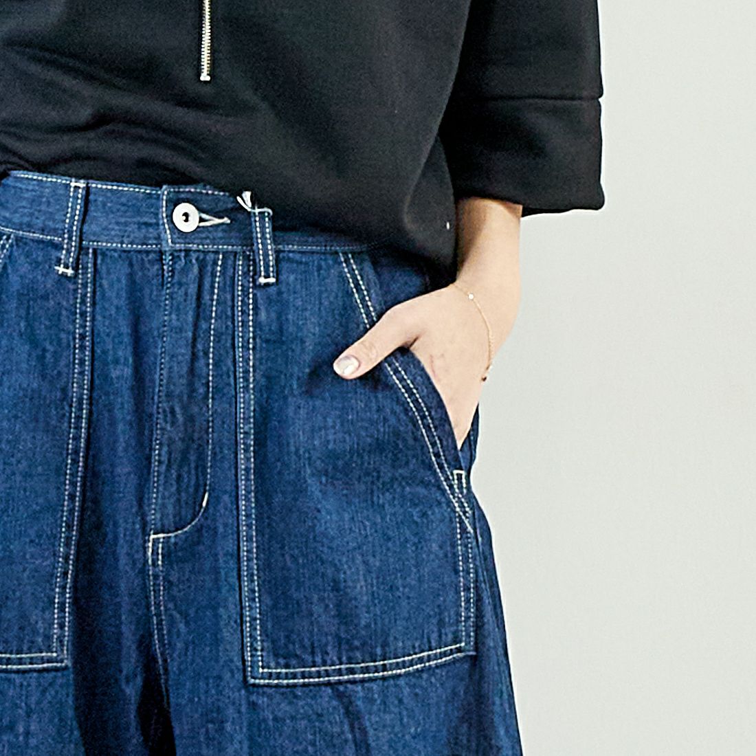 Kelen [ケレン] フロントパンツバックスカートデニム [LKL25HPT2091] ONE WASH