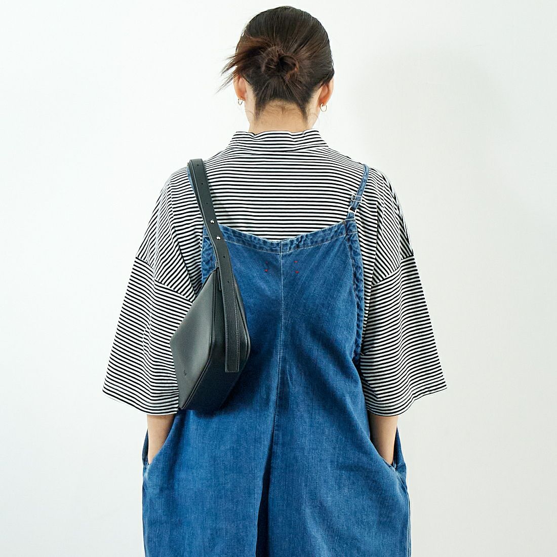 MEYAME [メヤメ] デニムギャザード オールインワン [MEY-2020] BLUE &&モデル身長：167cm 着用サイズ：F&&