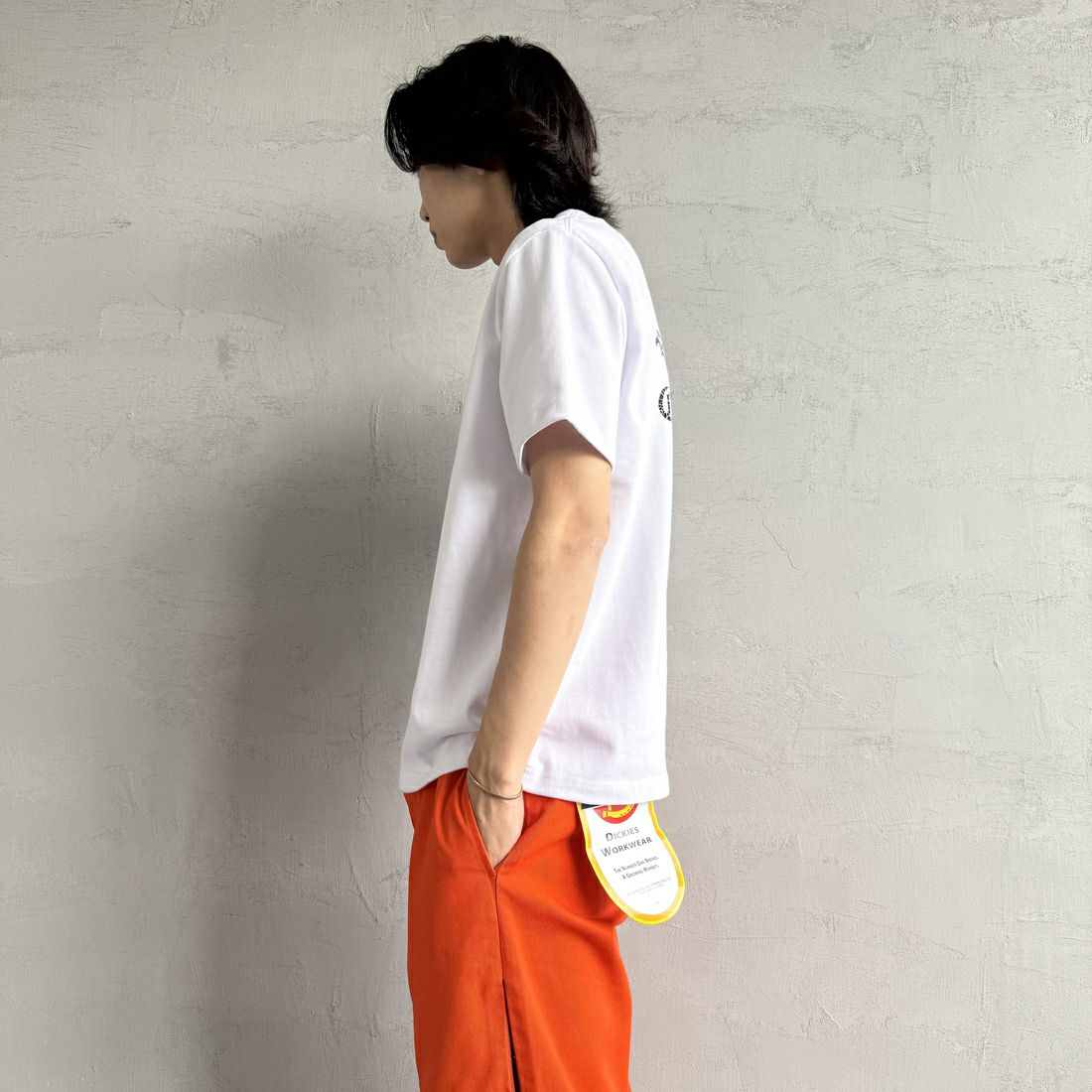 RVCA [ルーカ] IRON ショートスリーブTシャツ [BF041-255] WHT &&モデル身長：179cm 着用サイズ：M&&
