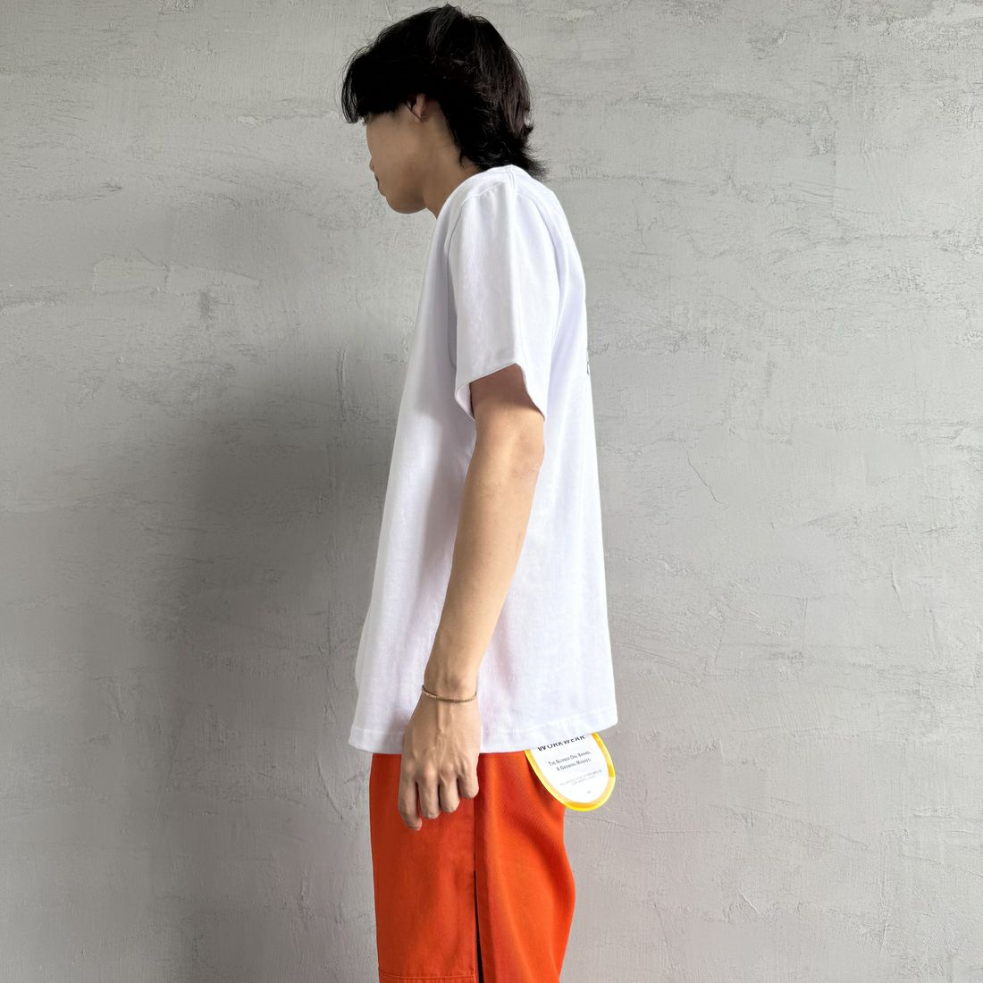 RVCA [ルーカ] IRON ショートスリーブTシャツ [BF041-255] WHT &&モデル身長：179cm 着用サイズ：L&&